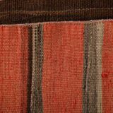 Turkish Red & Brown Striped Vintage Kilim Rug, 87x127Cm