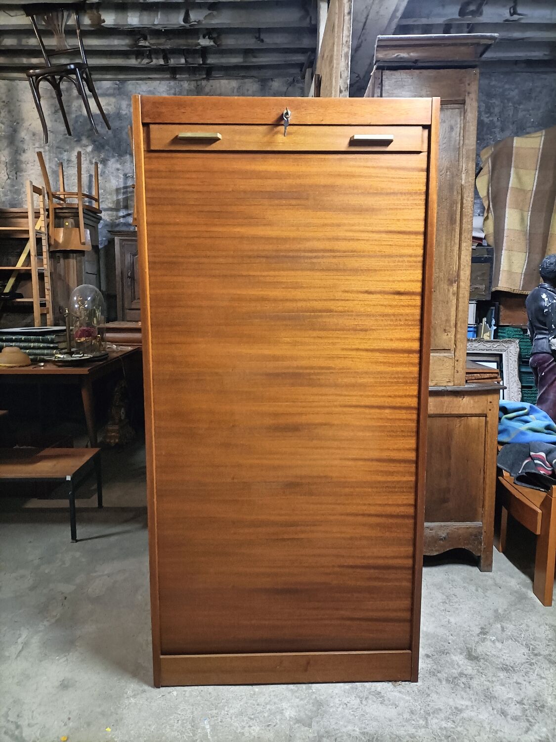 Scandinavian teak curtain cabinet