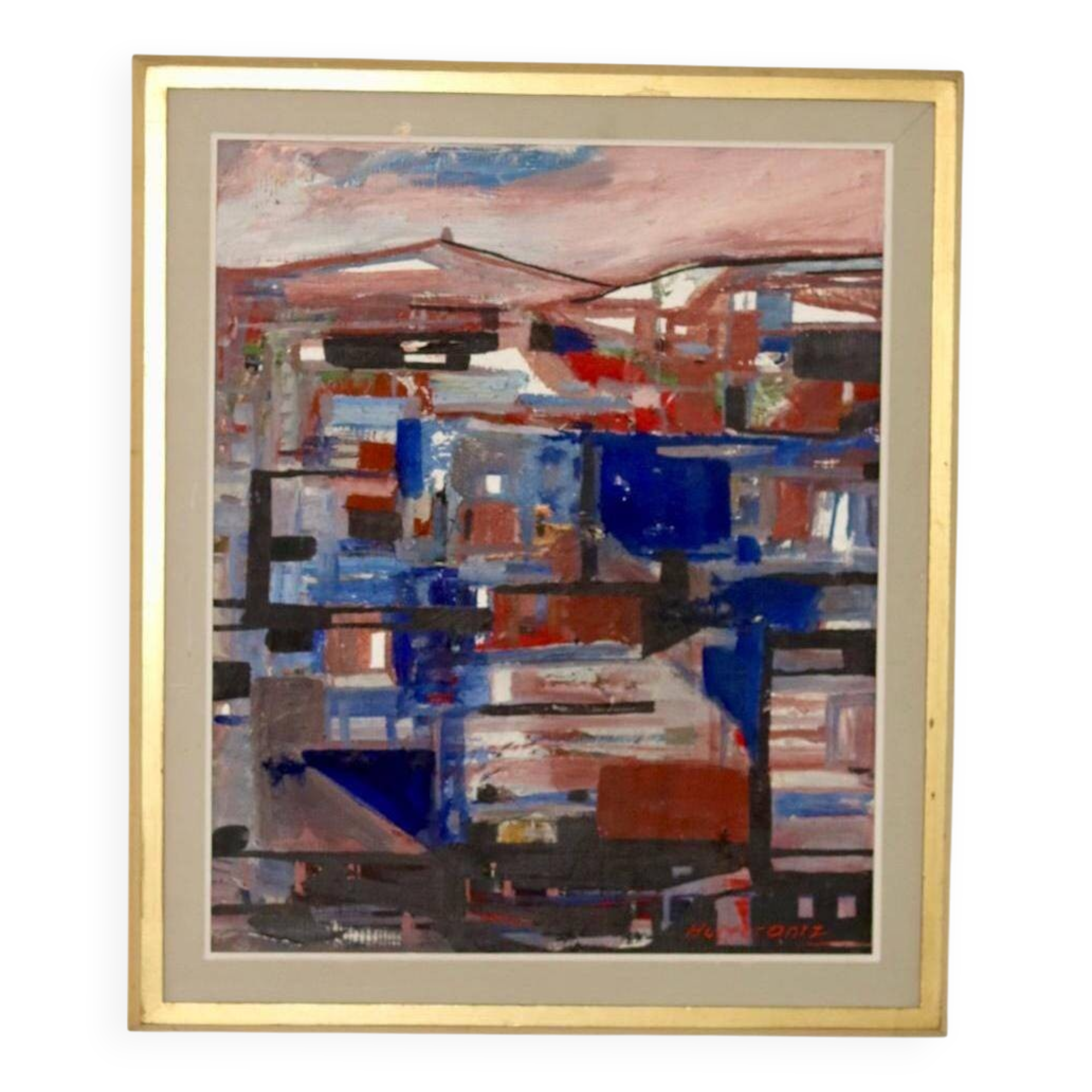Mid-Century Original Swedish Oil on Panel "Abstract" – Hultkrantz