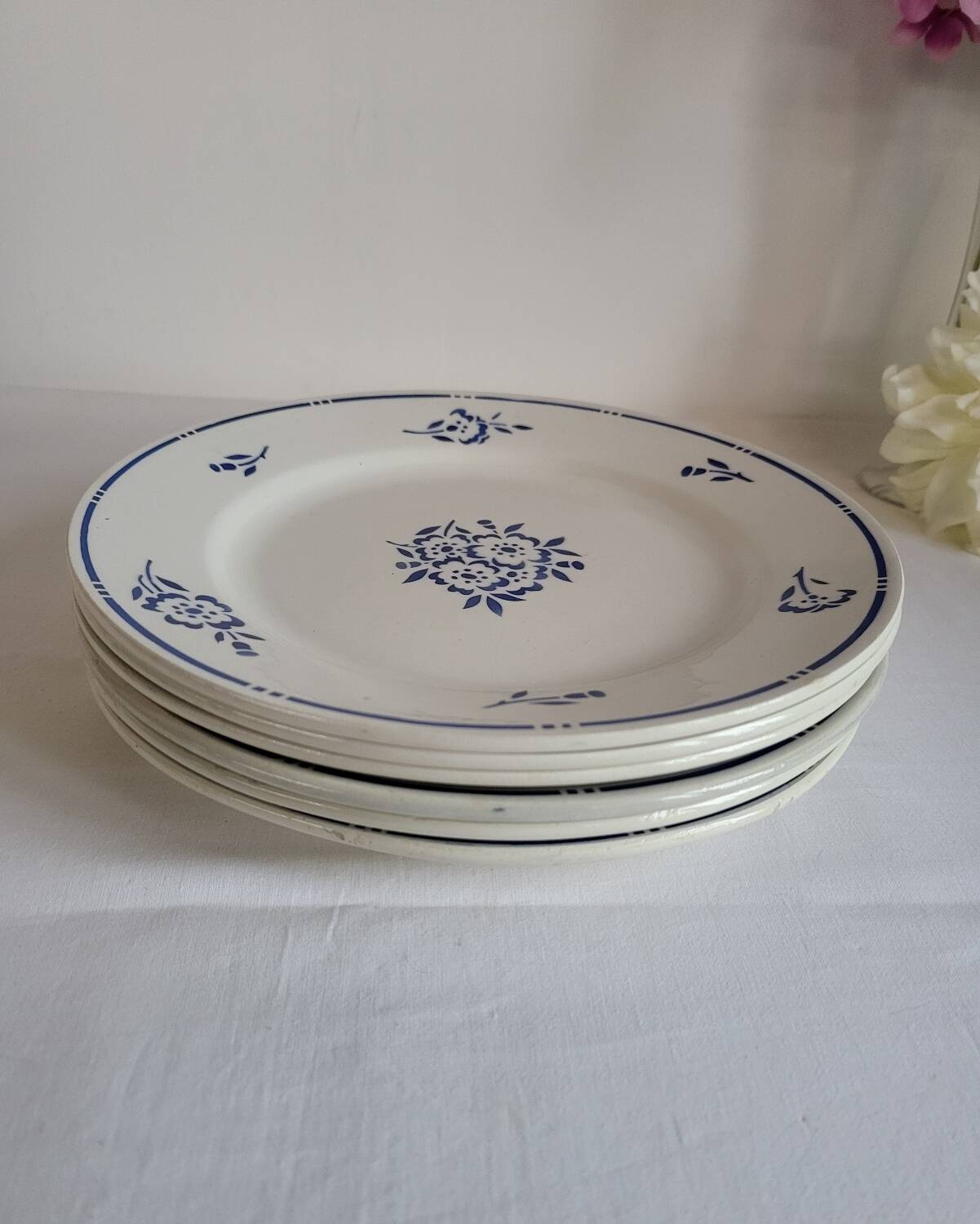 6 Flat Plates in earthenware Moulin des Loups & Hamage model Lucien