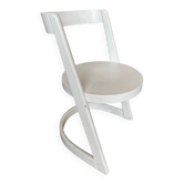 Old Baumann chair model Halfa white wood vintage 70s