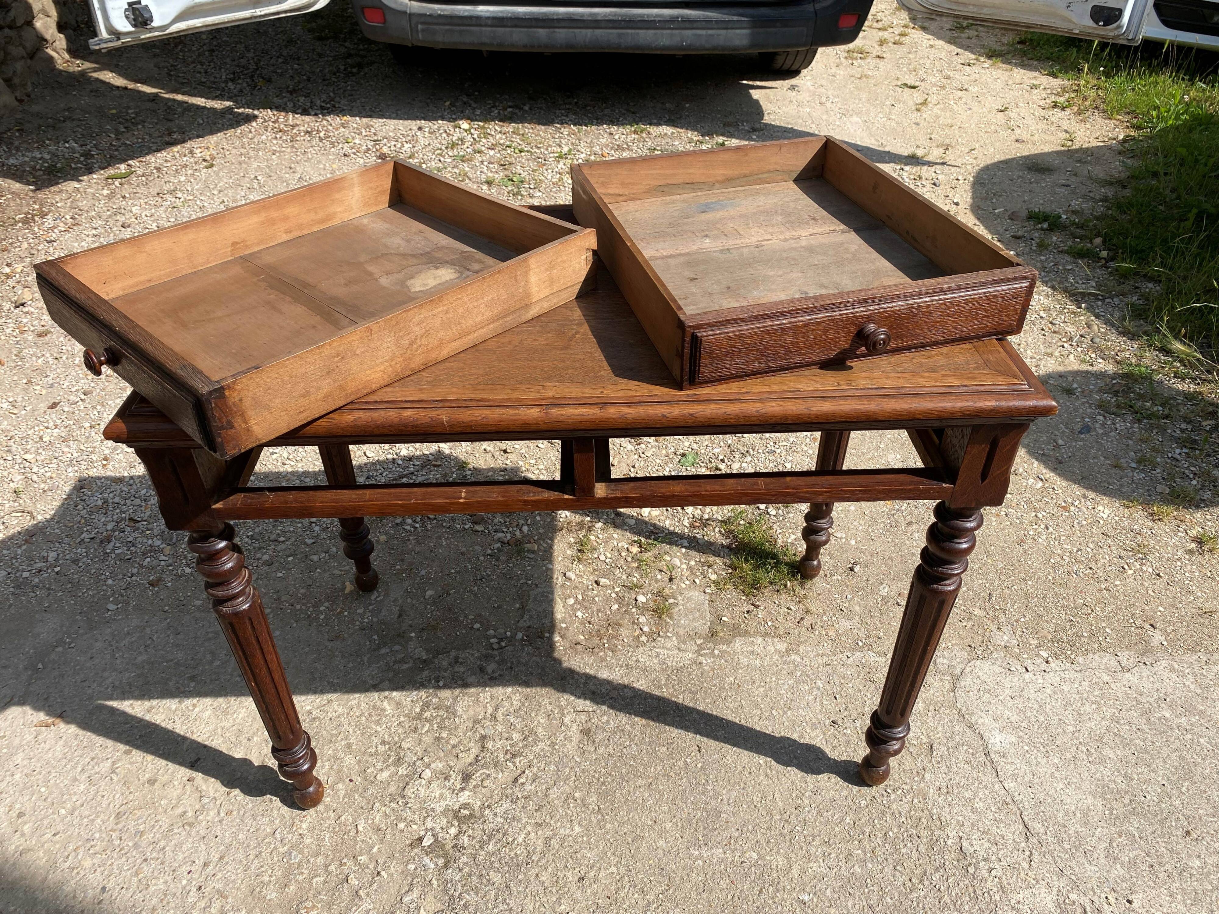 Oak desk with 2 drawers, 97 x 58 cm