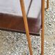 Vintage double wooden side table with copper base from the 50s