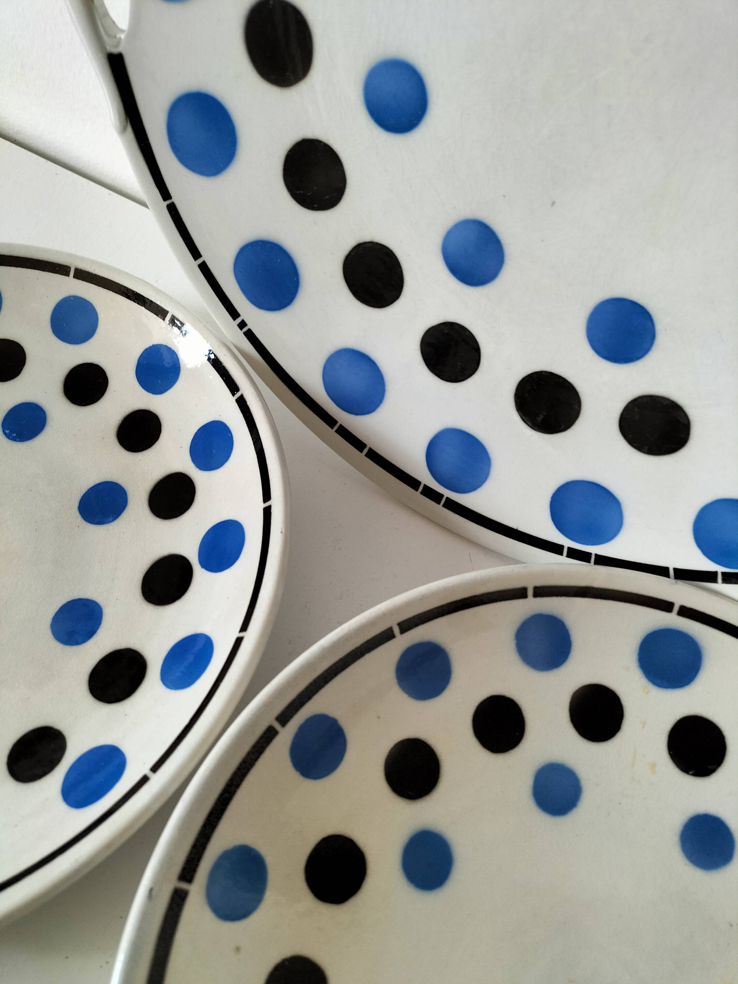 dish and 4 dessert plates K and G Lunéville