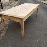 Table de ferme 2 tiroirs peuplier et chataignier