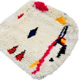 Berber floor cushion, Beni ouarain, Boujaad, Azilal Moroccan pouf pure wool 60 x 60 x 20 cm