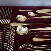 Ménagère Bestecke Solingen 70 pieces gold plated 24 carat for 12 people