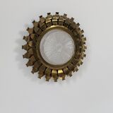 Vintage brass and pressed glass wall light, Sweden, 1960.