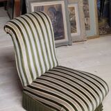 Napoleon III period velvet fireside chair