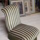 Chauffeuse fauteuil en velours époque Napoléon iii