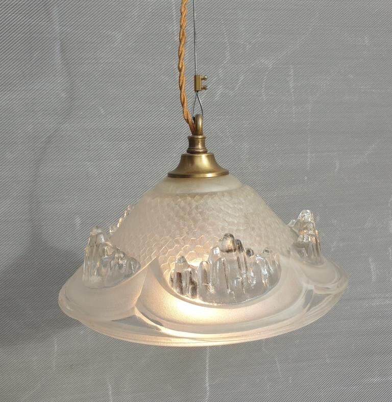 Pendant lamp glacier Ezan art deco 1930