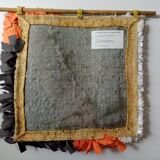 Contemporary handmade orange motive cotton wall decor