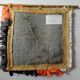 Contemporary handmade orange motive cotton wall decor