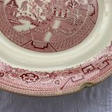 Set of 5 plates and an iron earth cake dish, willow hamage Moulin des loups art deco model