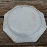 Large octagonal antique plate in Rouen faience.