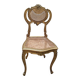 Antique rococo chair in gilded wood and caning