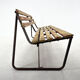 Vintage Industrial Slatted Bench with Original Patina