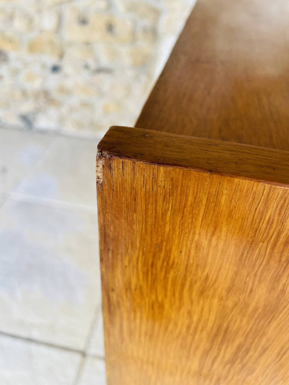 Vintage storage furniture in flame-figured oak, by Gillard Bourdin, circa 196.