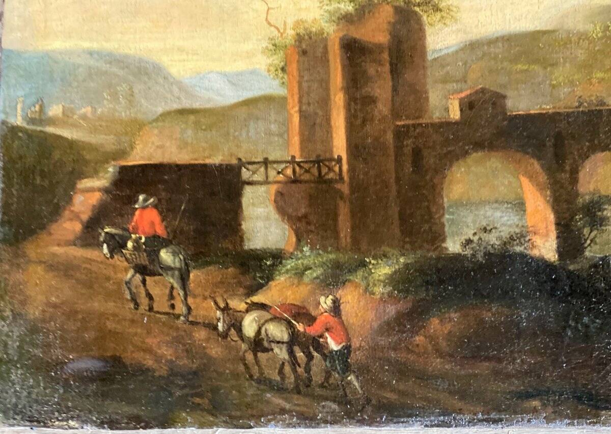 Italian landscape, oil on canvas, late 18th century