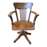 American oak office armchair