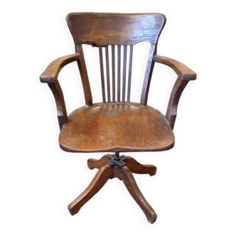 Fauteuil de bureau américain en chêne
