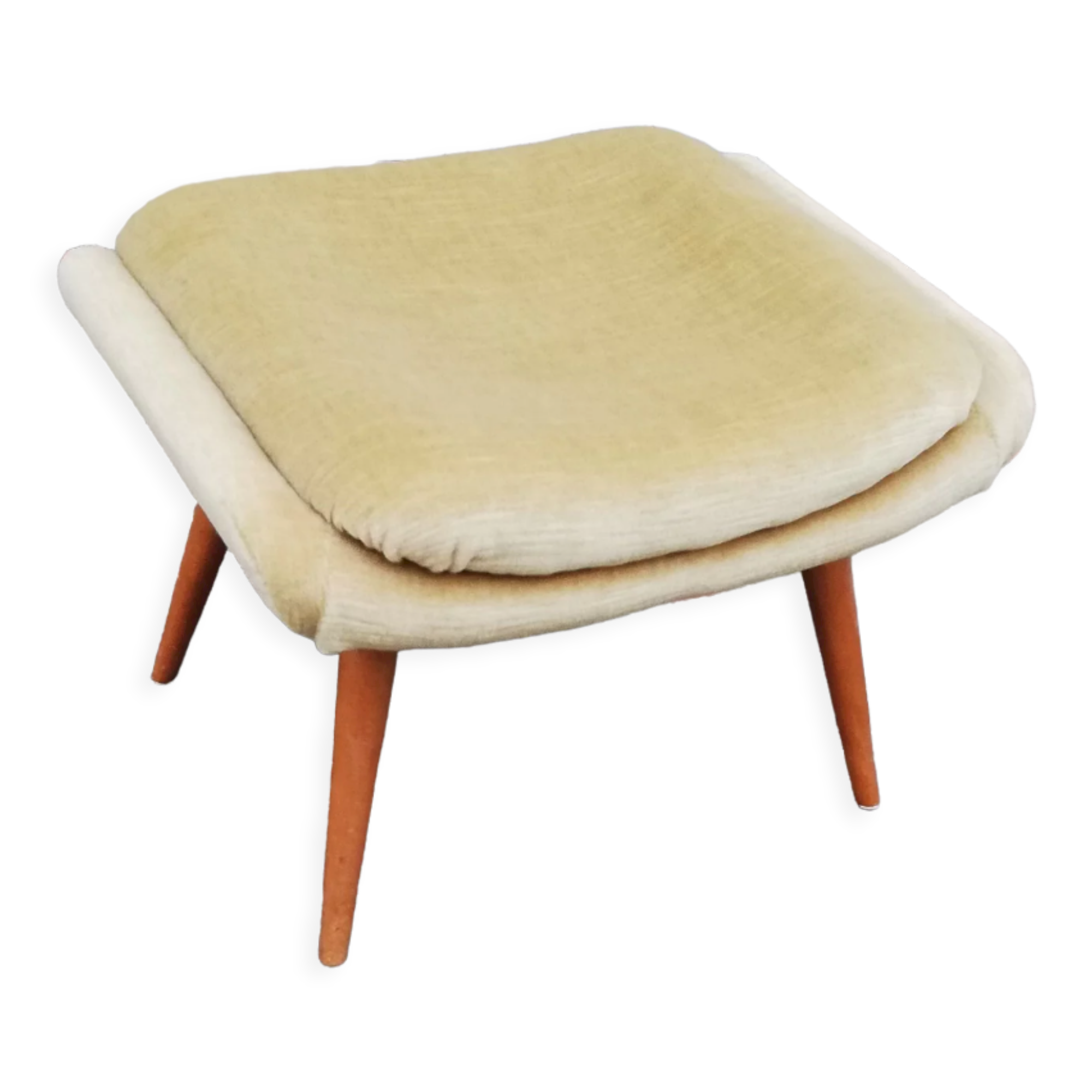 Vintage stool beige fabric
