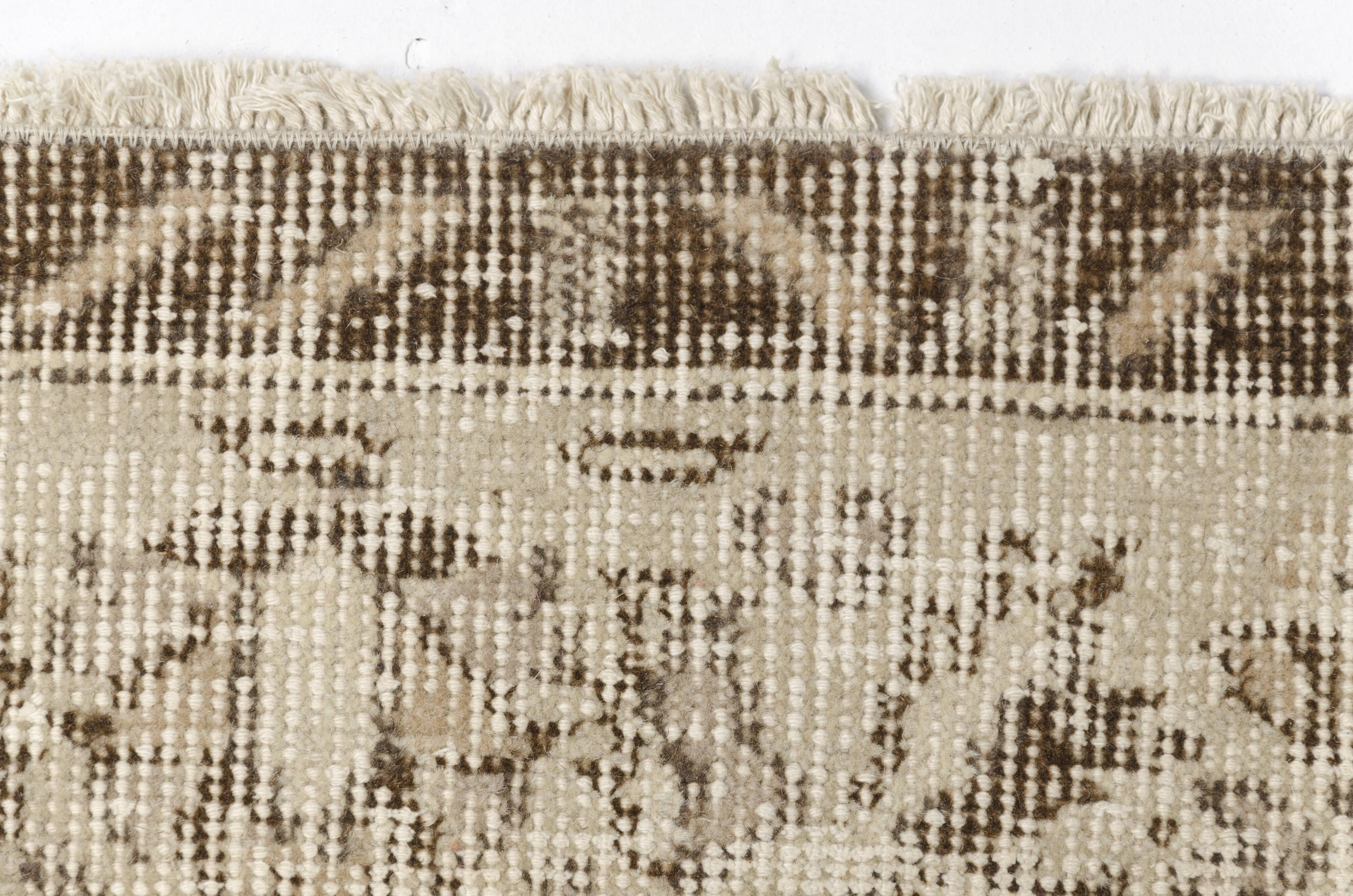 Beige Wool Tribal Carpet