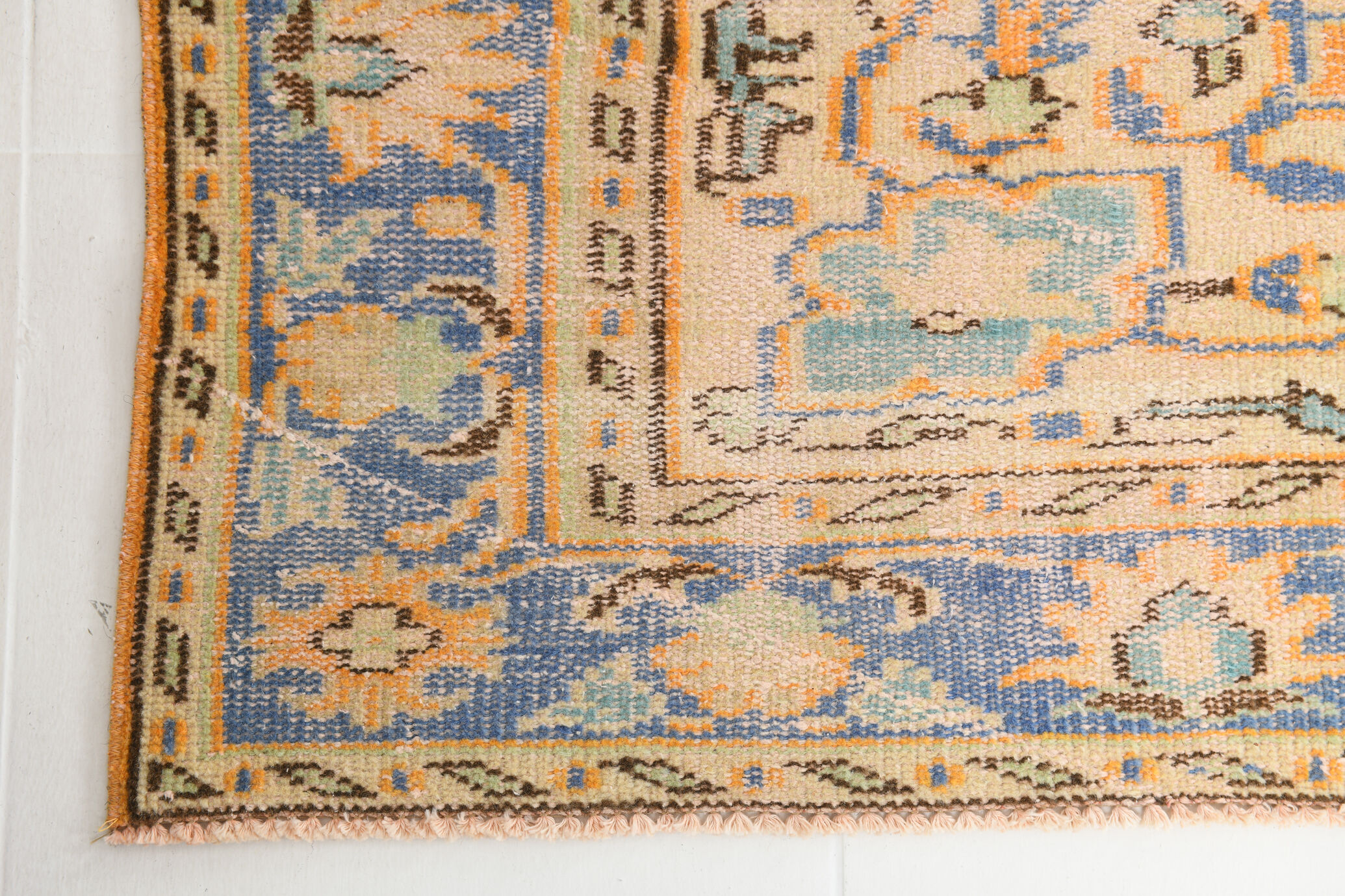 6x9 orange madallion oushak rug, 288x194cm