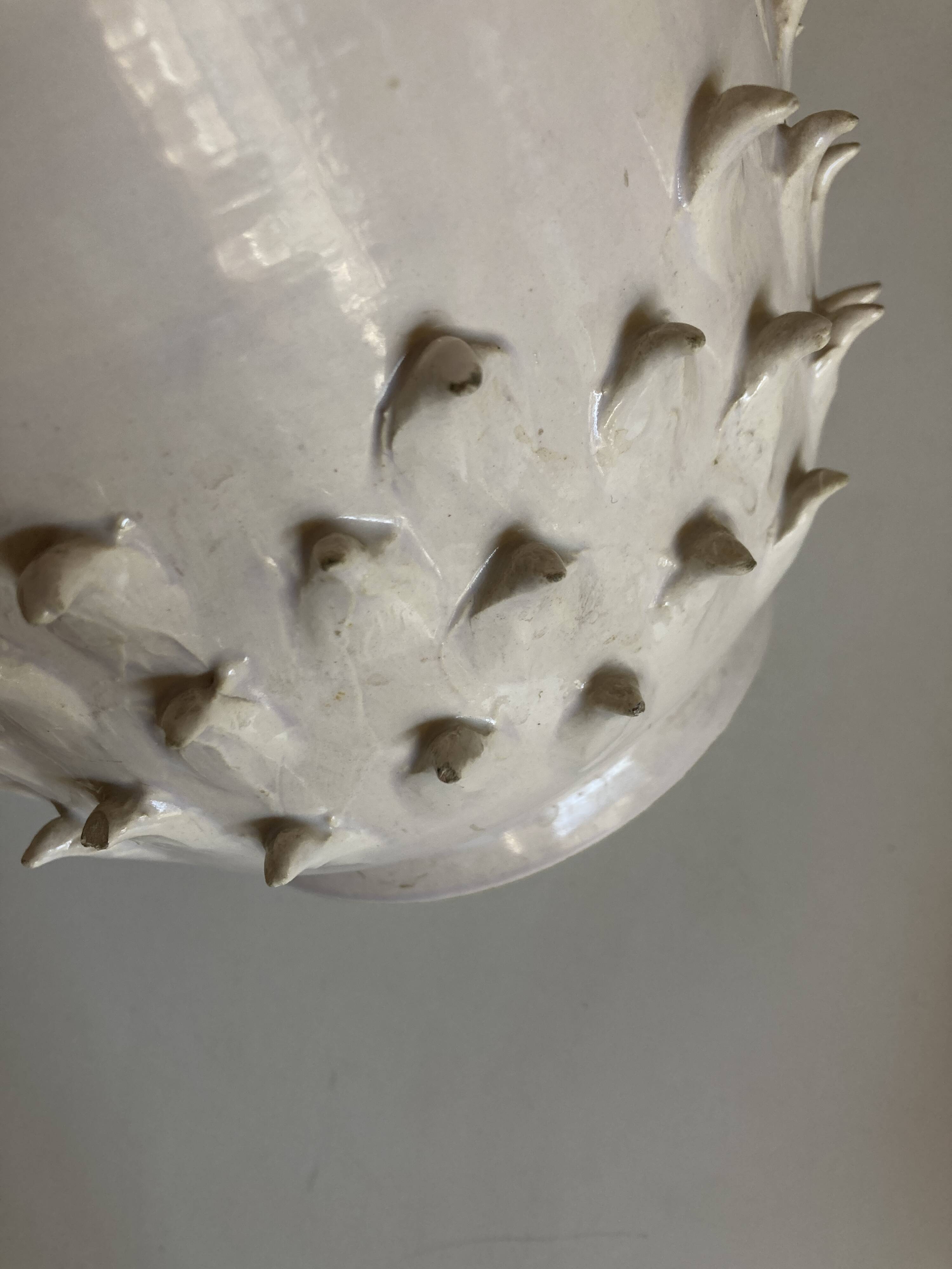 Ceramic by Jean Roger XL pot cover, Oursin series, 1960