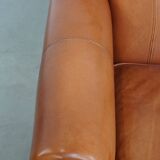 Cognac-Colored Armchair Made of Cowhide Leather