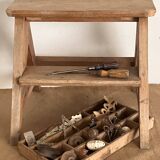 Step stool, small wooden workshop stepladder