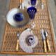 8 vintage blown glass plates with swirl decoration