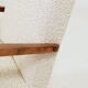 Pair of Mid-Century Modern armchairs in solid beech and boucle fabric.