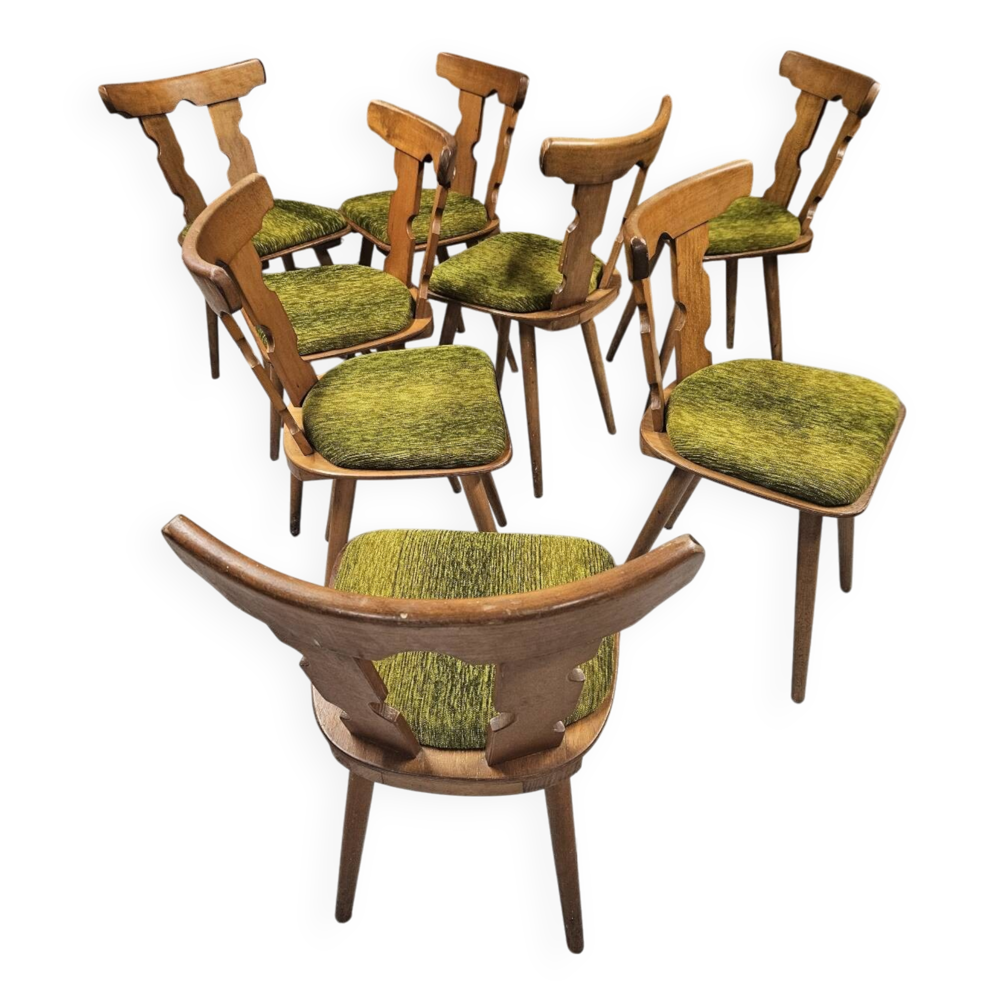 Lot  8 chaises bistrot 1970"