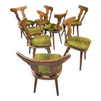 Lot  8 chaises bistrot 1970"