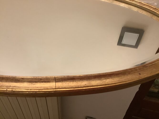 Miroir doré glace biseautée, 66x43 cm