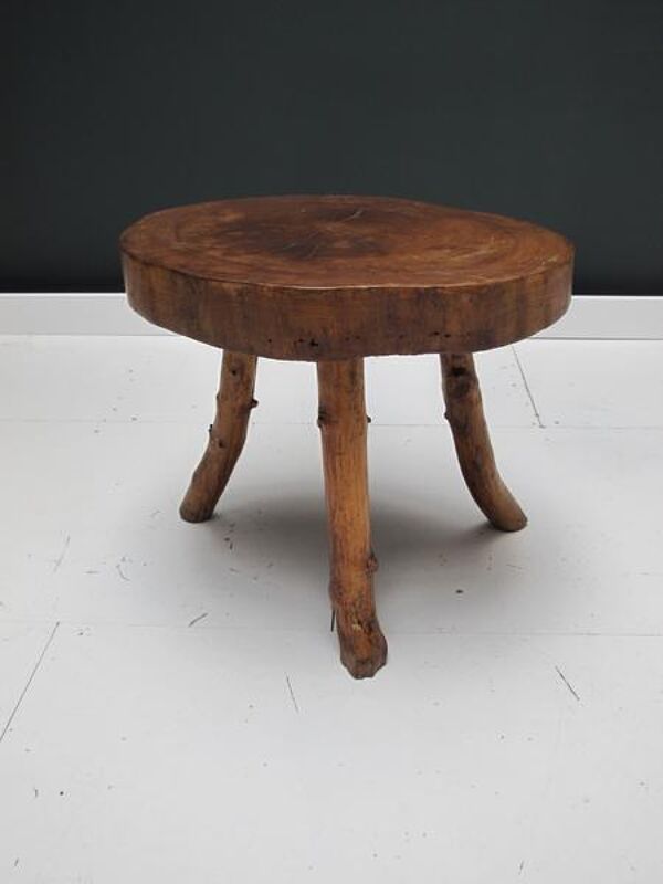 Tabouret table basse orme brutaliste