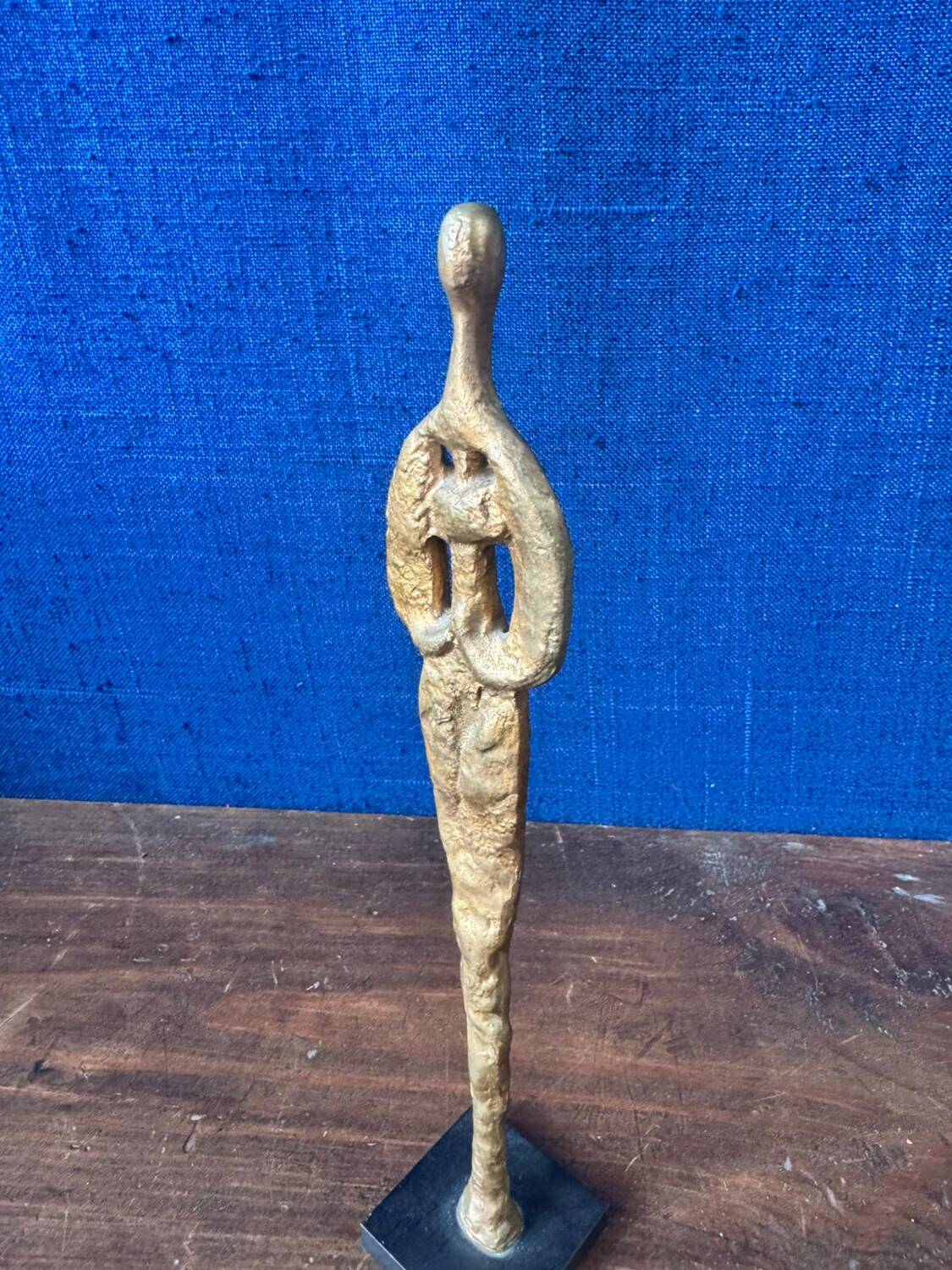 Female subject in gilded bronze, 1999 signed Claudine Berechel