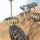 Set of six hammered Art Deco coat hooks