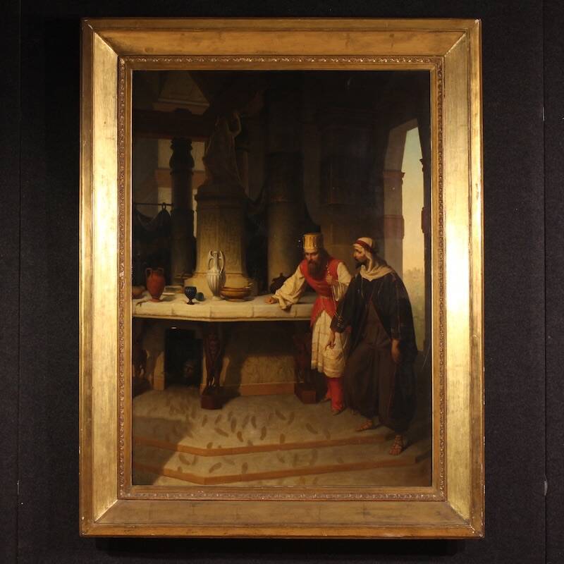 Great painting signed by Carlo De Notaris, The Prophet Daniel