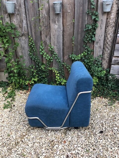 Fauteuil et ottoman années 80