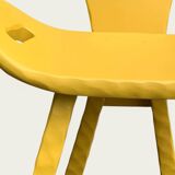 Chaises brutaliste ocre jaune 1960