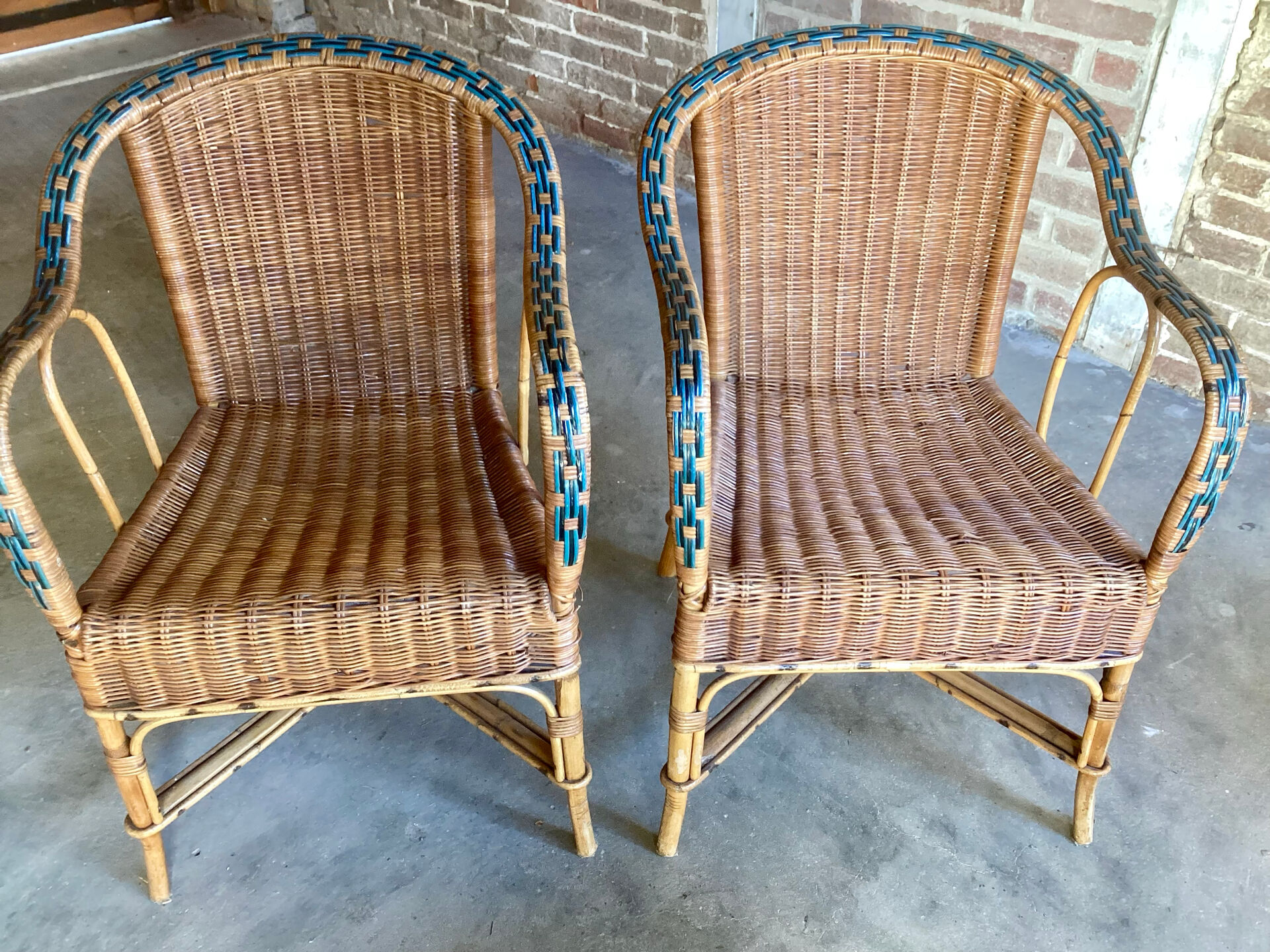 Salon de jardin en rotin vintage
