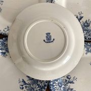 6 assiettes plates en terre de fer Gien "fleur d'automne"