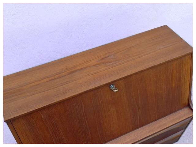 Secrétaire scandinave en teck années 60