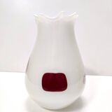 Vase vintage en verre de Murano blanc attr. à Dino Martens pour Aureliano Toso