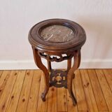 Bolster or pedestal table with marble top