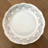 8 white and gold porcelain dessert plates