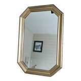 Hexagonal mirror carved wood frame gilded 61x35cm