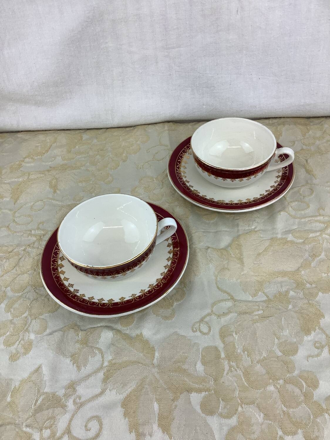 Duo de tasses digoin Sarreguemines